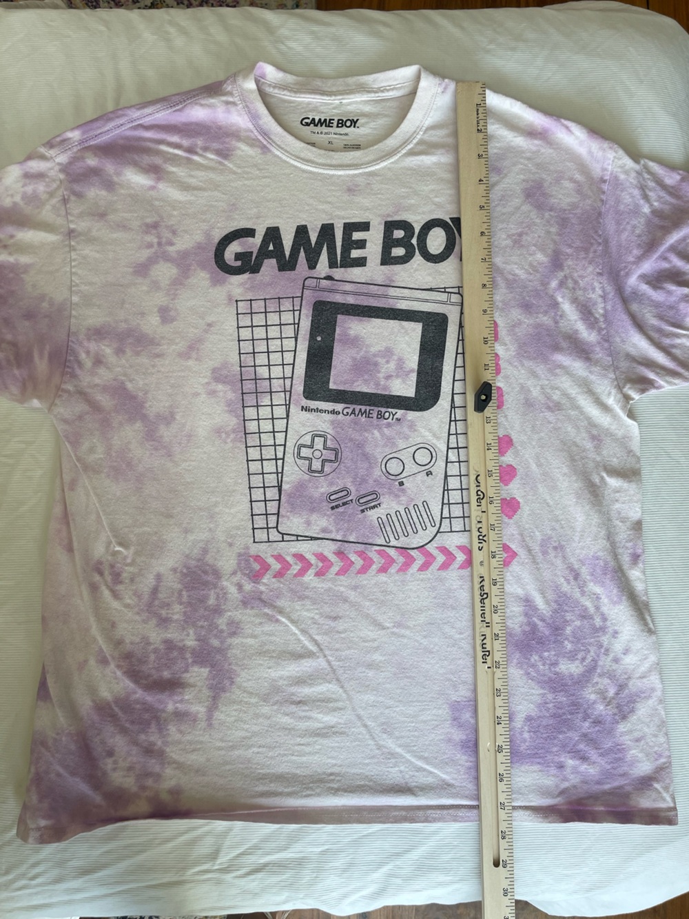 Nintendo Game Boy Tie-Dye Graphic Tee in Light Purple and Pink